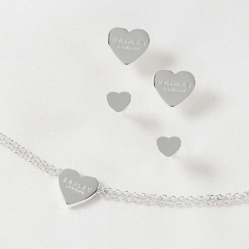 Radley Ladies' Silver Tone Heart Bracelet And Earring Set
