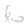 Thumbnail Image 0 of Emmy London Platinum Plated Sterling Silver Round and Baguette-Shaped Cubic Zirconia Cluster Slim Hoop Earrings