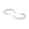 Thumbnail Image 1 of Emmy London Platinum Plated Sterling Silver Round and Baguette-Shaped Cubic Zirconia Cluster Slim Hoop Earrings