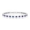 Thumbnail Image 0 of Emmy London Platinum Plated Sterling Silver Blue and Clear Round-Shaped Cubic Zirconia Stones Tennis Bracelet