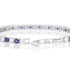 Thumbnail Image 2 of Emmy London Platinum Plated Sterling Silver Blue and Clear Round-Shaped Cubic Zirconia Stones Tennis Bracelet