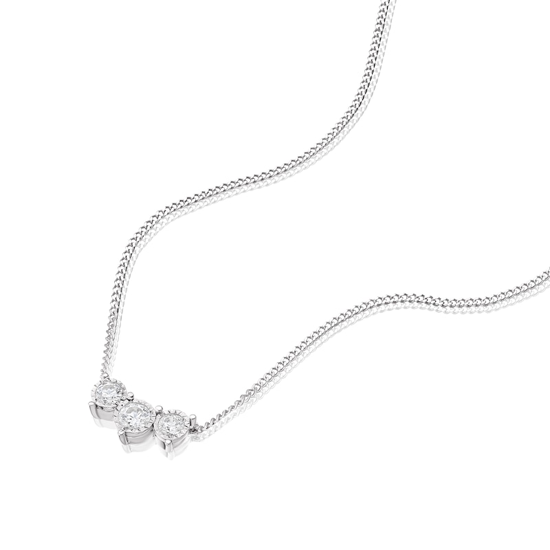 The Forever Diamond Sterling Silver 0.25ct Diamond 3 Stone Necklace