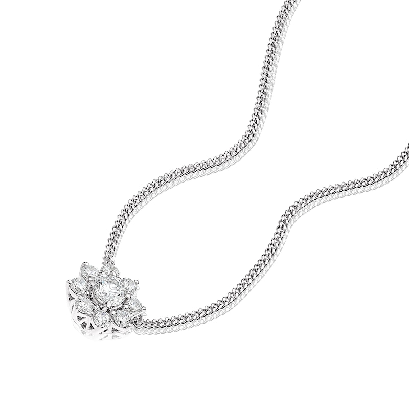 The Forever Diamond Sterling Silver 0.20ct Diamond Cluster Necklace