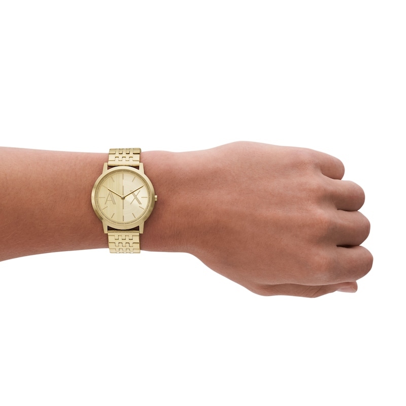 Armani Exchange Men's Gold-Tone Dial & Stainless Steel Bracelet Watch