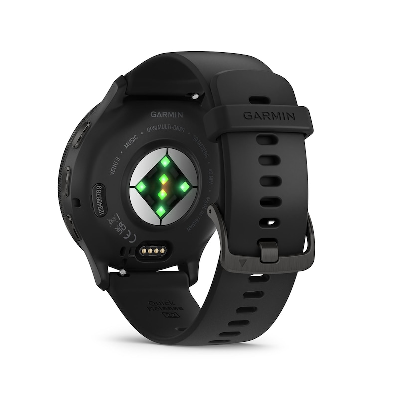 Garmin Venu 3 Ladies' Black And Slate Silicone Strap Smartwatch