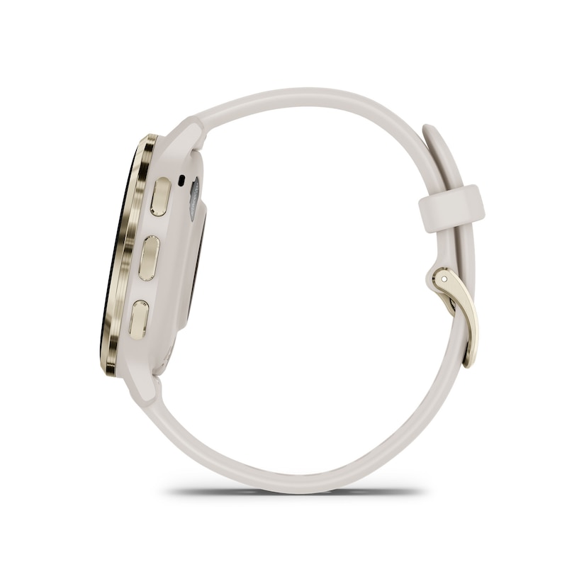 Garmin Venu 3S Ladies' Ivory And Soft Gold Silicone Strap Smartwatch