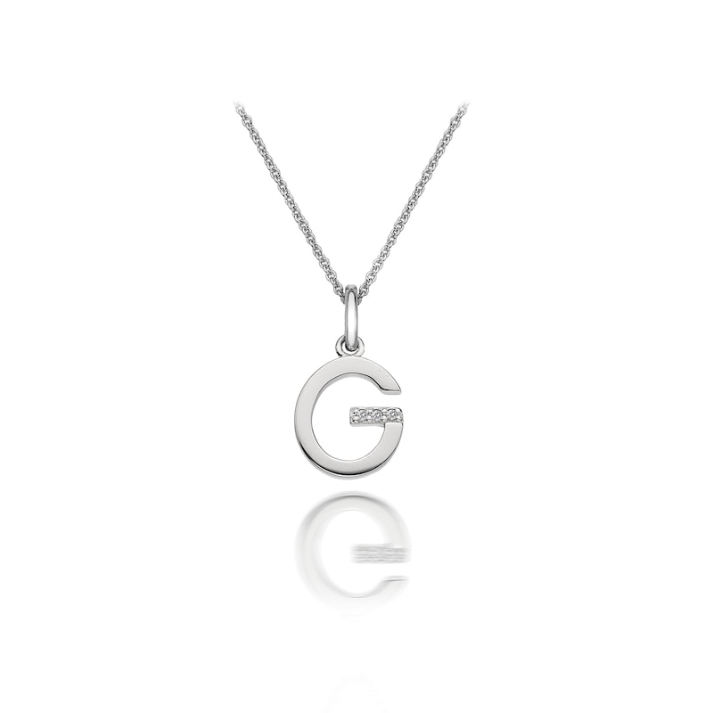Hot Diamonds Sterling Silver Diamond Set Micro 'G' Pendant Necklace