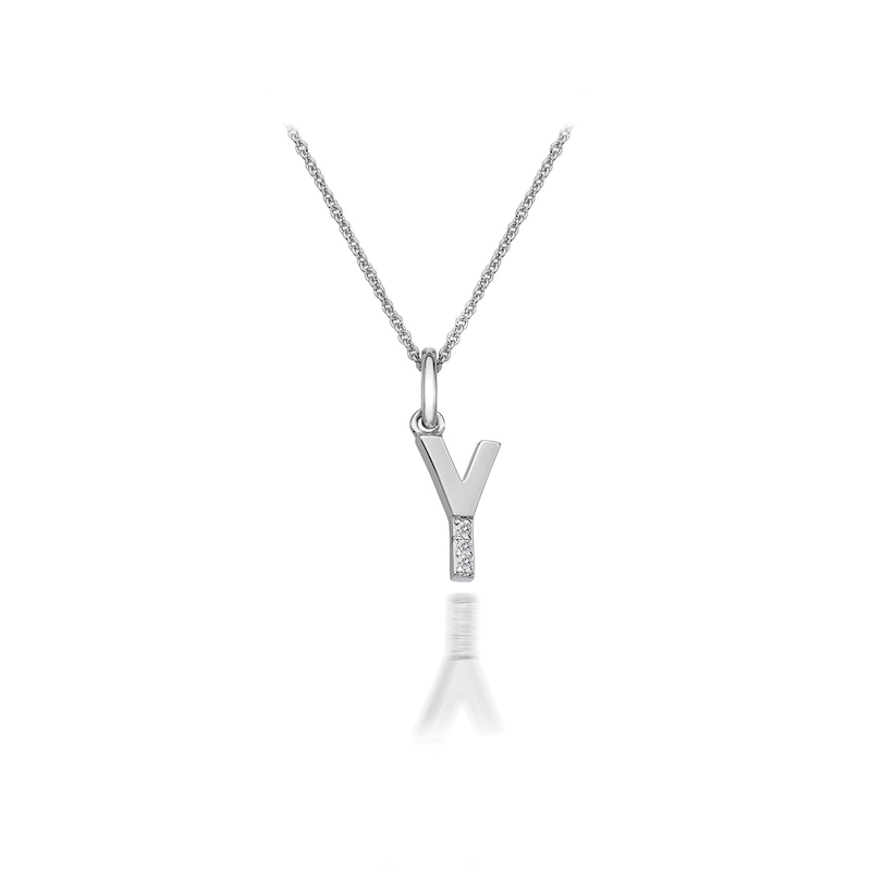 Hot Diamonds Sterling Silver Diamond Set Micro 'Y' Pendant Necklace