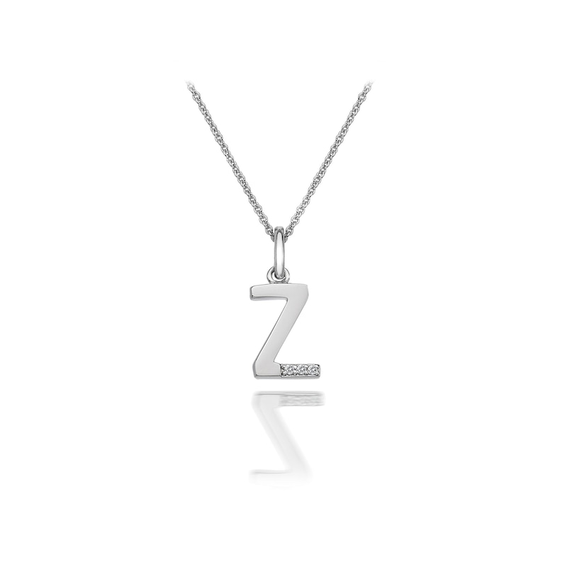 Hot Diamonds Sterling Silver Diamond Set Micro 'Z' Pendant Necklace