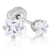 Thumbnail Image 0 of 14ct White Gold 3mm Square CZ Studs For Ear Piercing