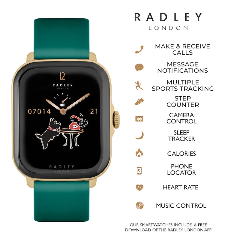 Radley Ladies' Series 20 Interchangeable Cobweb Silicone & Verdigris Leather Straps Smart Watch