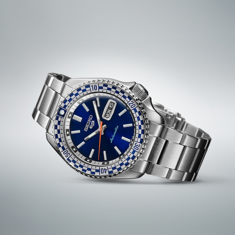Seiko 5 Sports Retro Colour Men's Blue Dial Stainless Steel Bracelet Watch
