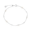 Thumbnail Image 0 of Sterling Silver CZ & Freshwater Pearl Station Drop Bracelet