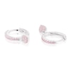 Thumbnail Image 1 of Children's Sterling Silver Pink Cubic Zirconia Heart Drop Huggie Earrings