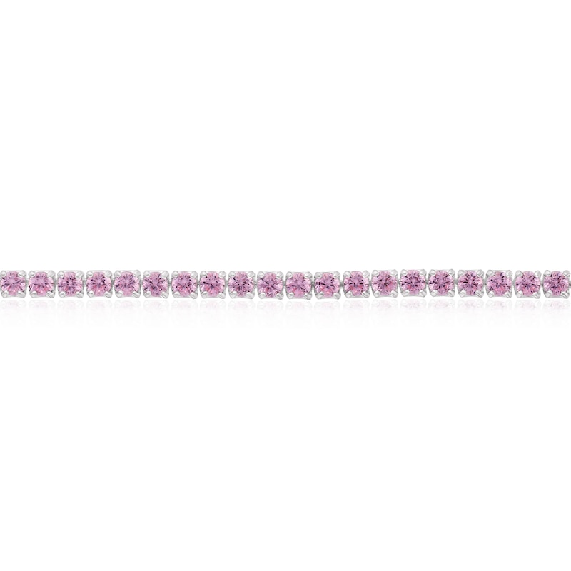 Sterling Sterling Pink Cubic Zirconia Tennis Bracelet
