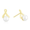 Thumbnail Image 0 of 9ct Yellow Gold Twist Drop Freshwater Pearl Earrings