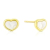 Thumbnail Image 0 of 9ct Yellow Gold Mother Of Pearl Heart Stud Earrings
