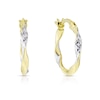 Thumbnail Image 0 of 9ct Two Colour Gold Twisted Hoop Earrings