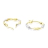 Thumbnail Image 1 of 9ct Two Colour Gold Twisted Hoop Earrings