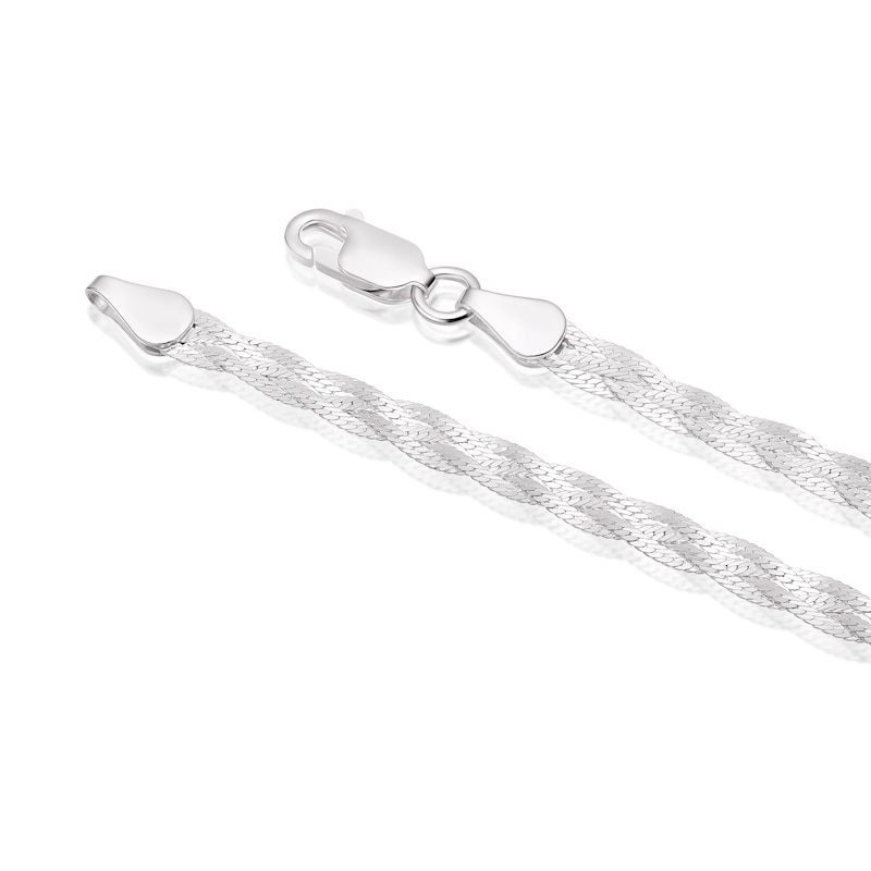 Sterling Silver Textured Braided Necklace