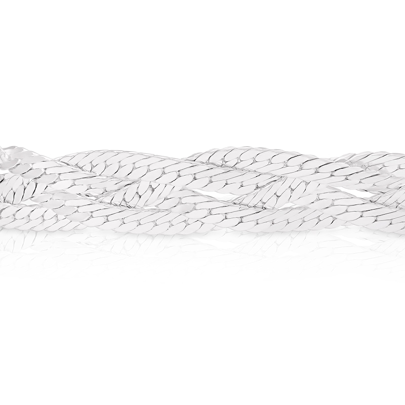 Sterling Silver Textured Braided Bracelet