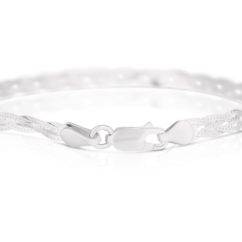 Sterling Silver Textured Braided Bracelet