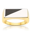 Thumbnail Image 0 of Men's Sterling Silver & 18ct Gold Plated Vermeil Two Tone Onyx Rectangle Ring