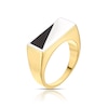 Thumbnail Image 1 of Men's Sterling Silver & 18ct Gold Plated Vermeil Two Tone Onyx Rectangle Ring