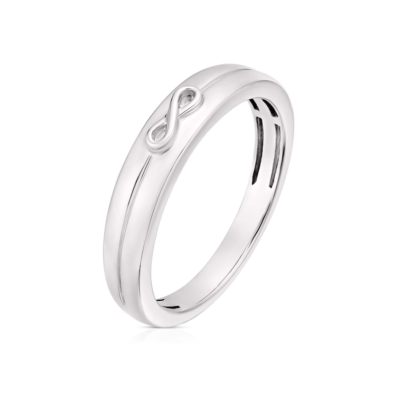 9ct White Gold Infinity Symbol Wedding Ring