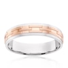 Thumbnail Image 0 of Sterling Silver & 9ct Rose Gold Embossed Square Chain Link Pattern Wedding Ring