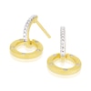 Thumbnail Image 1 of Sterling Silver & 18ct Yellow Gold Plated Vermeil Diamond Interlocking Circle Drop Earrings
