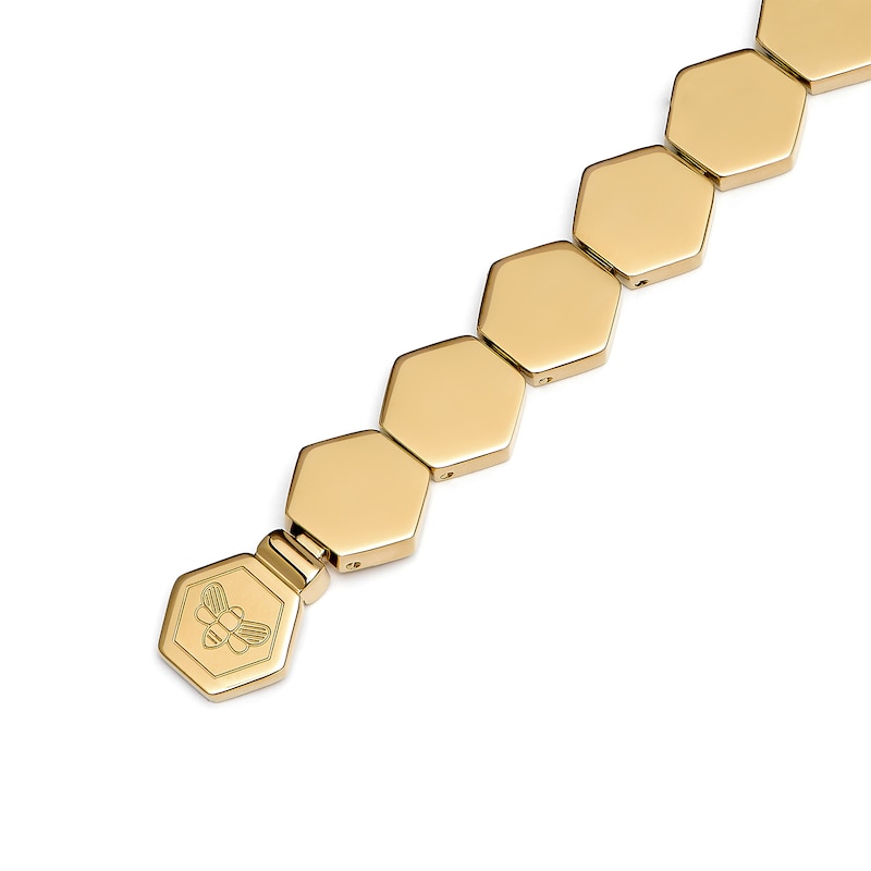 Olivia Burton Honeycomb Ladies' Gold Tone Slim Cuff Bracelet