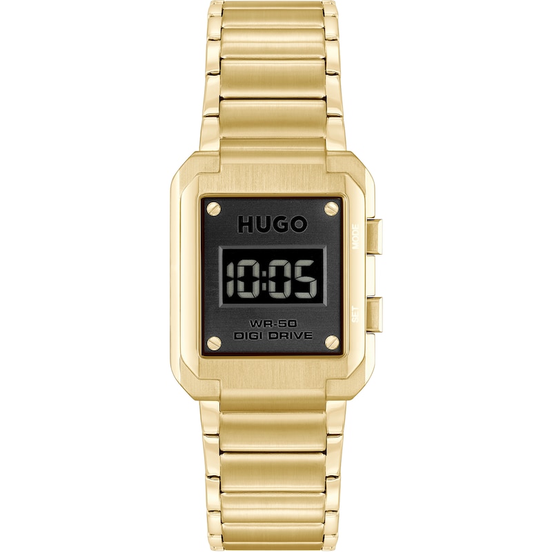 HUGO #THRIVE Men's Light Gold Tone Digital Watch
