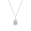 Thumbnail Image 0 of Sterling Silver Rose De France Amethyst & Diamond Pendant Necklace