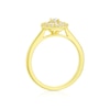 Thumbnail Image 2 of Emmy London 9ct Yellow Gold 0.33ct Diamond Round & Baguette Cluster Halo Ring