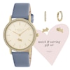 Thumbnail Image 0 of Radley Ladies' Stone Set Blue Leather Strap Watch & Twin Pack Gold Tone Earring Set