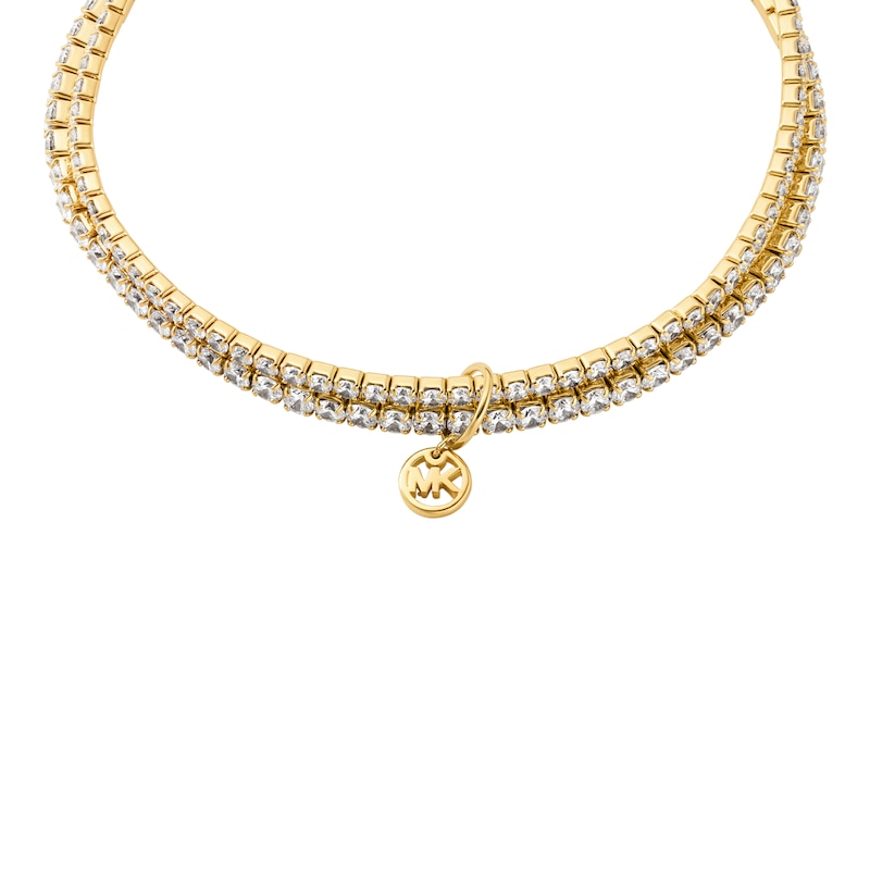 Michael Kors Ladies' Kors Brilliance 14ct Gold Plated Double Bracelet