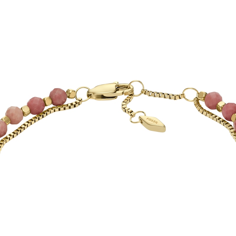 Fossil Women's All Stacked Up Pink Rhodochrosite Multi-Strand Bracelet