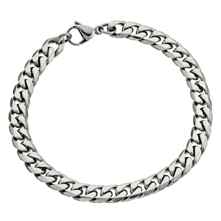 Stainless Steel 8.5 Inch Curb Bracelet H.Samuel