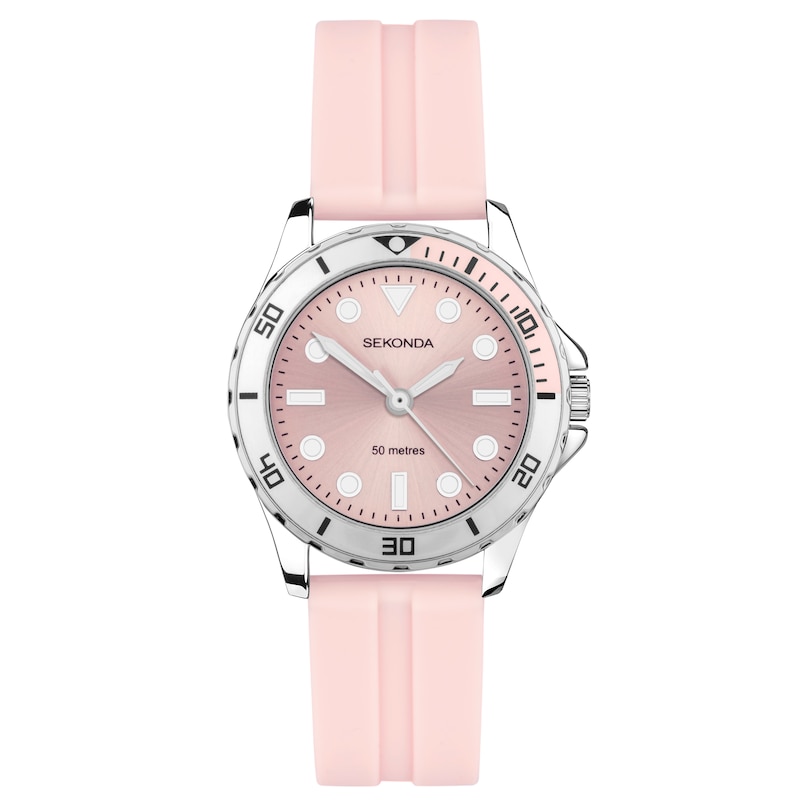 Sekonda Balearic Ladies' Pink Rubber Strap Watch