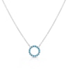 Thumbnail Image 0 of Sterling Silver Turquoise Crystal Circle 16+2 Inch Necklace