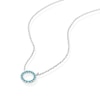 Thumbnail Image 1 of Sterling Silver Turquoise Crystal Circle 16+2 Inch Necklace