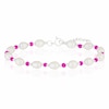 Thumbnail Image 0 of Sterling Silver Freshwater Pearl & Pink Beaded 6.5+1 Inch Bracelet