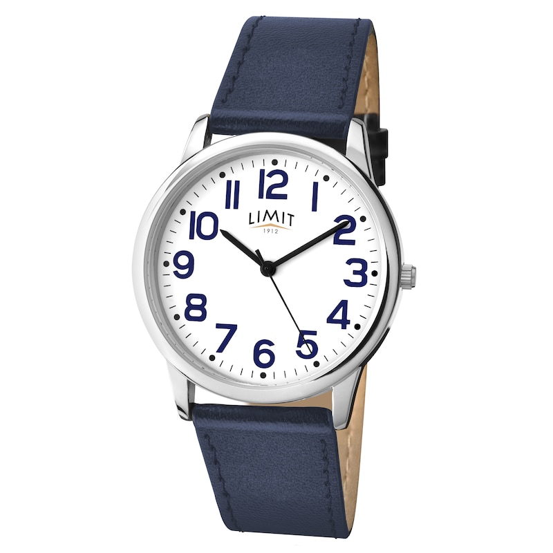 Men's Limit Blue Leather Strap Watch