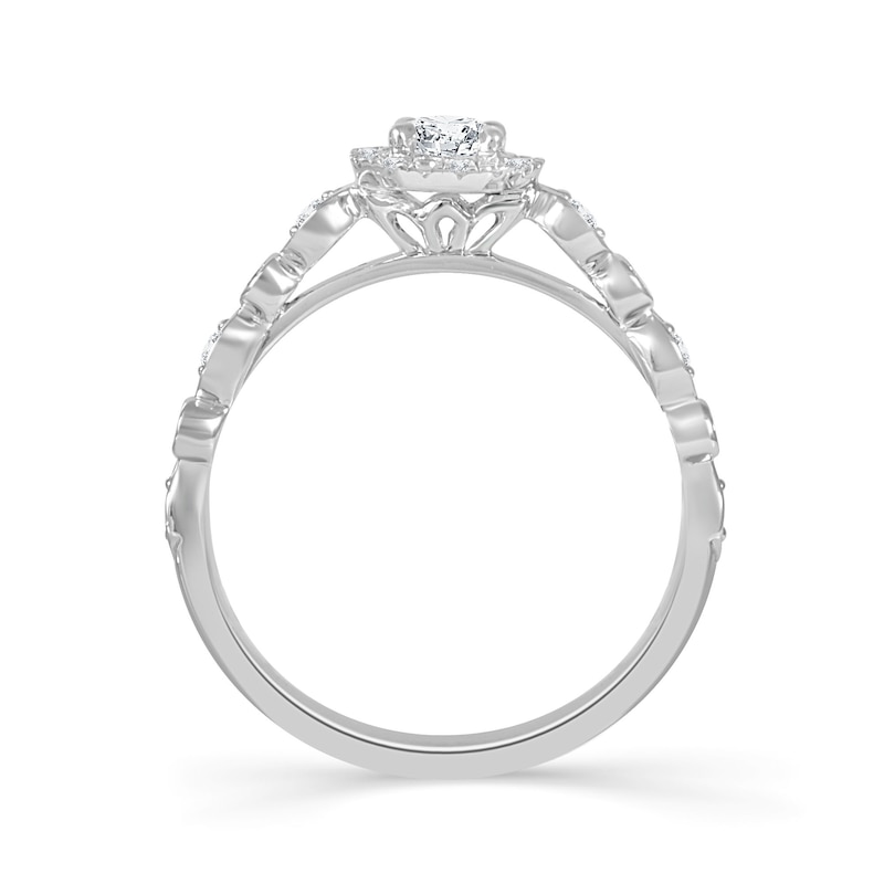 Emmy London 18ct White Gold Halo 0.40ct Total Diamond Ring