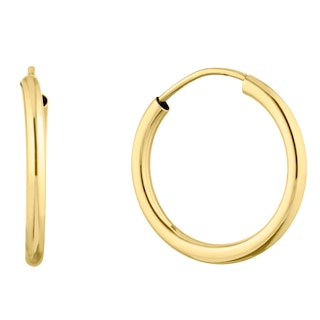 9ct Yellow Gold 16mm Sleeper Earrings H.Samuel