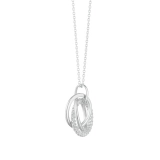 Silver Cubic Zirconia Triple Ring Pendant H.Samuel