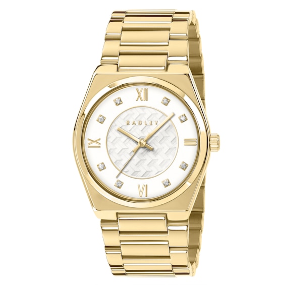 Radley White Satin Dial Gold Tone Bracelet Watch