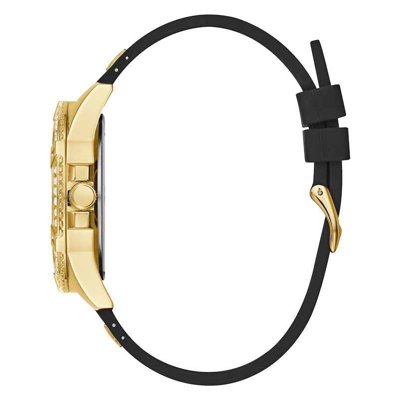 Main Image 2 of Guess Ladies' Crystal Dial Black Silicone Strap Watch