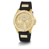 Thumbnail Image 2 of Guess Ladies' Crystal Dial Black Silicone Strap Watch